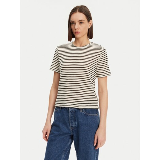 Pieces T-Shirt Manilla 17155073 Écru Loose Fit ze sklepu MODIVO w kategorii Bluzki damskie - zdjęcie 183678945