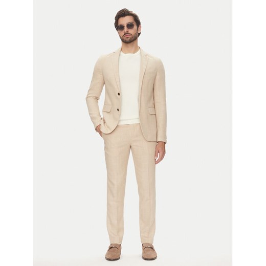 Lindbergh Garnitur 30-606060 Beżowy Slim Fit ze sklepu MODIVO w kategorii Garnitury męskie - zdjęcie 183678947