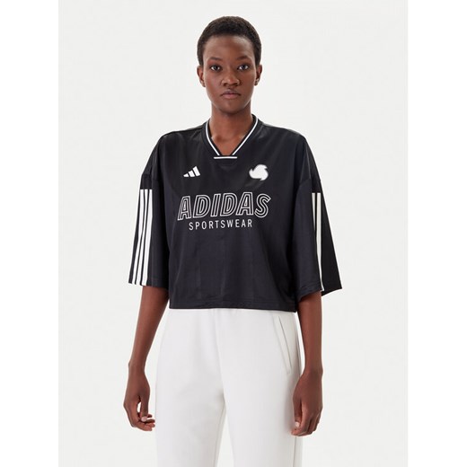 adidas T-Shirt Tiro Cut 3-Stripes JG4097 Czarny Oversize ze sklepu MODIVO w kategorii Bluzki damskie - zdjęcie 183679069