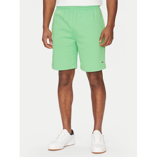 Lacoste Szorty sportowe GH9627 Zielony Regular Fit ze sklepu MODIVO w kategorii Spodenki męskie - zdjęcie 183679246