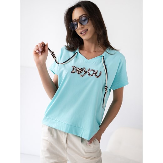 bluzka coeur miętowa one size ze sklepu UBRA w kategorii Bluzki damskie - zdjęcie 183682559