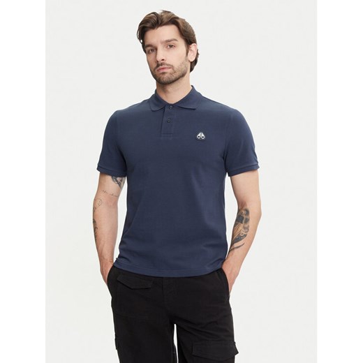 Moose Knuckles Polo Everett M34MT712 Granatowy Slim Fit ze sklepu MODIVO w kategorii T-shirty męskie - zdjęcie 183683828