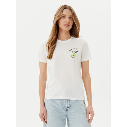 ONLY T-Shirt Kita 15349150 Biały Regular Fit ze sklepu MODIVO w kategorii Bluzki damskie - zdjęcie 183683846