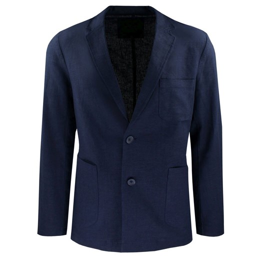 Lniana Męska Marynarka Sportowa (Casual) - Brave Soul - Granatowa MARBRSwellingtonNAVYBLUE ze sklepu JegoSzafa.pl w kategorii Marynarki męskie - zdjęcie 183684459