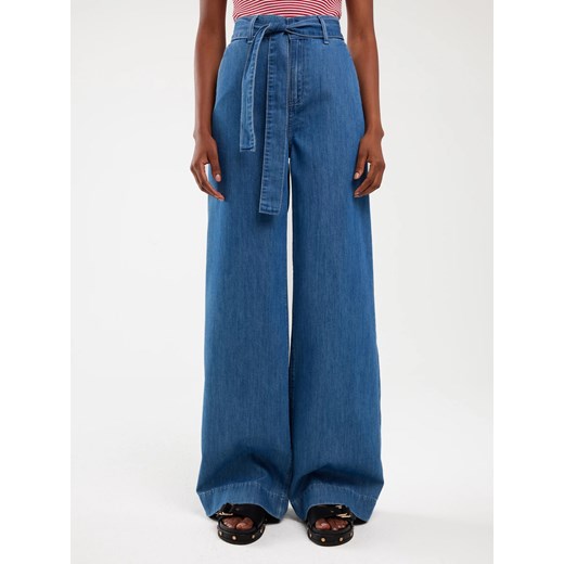 Jeansy damskie wide z paskiem niebieskie Julii 312 ze sklepu Big Star w kategorii Jeansy damskie - zdjęcie 183684668