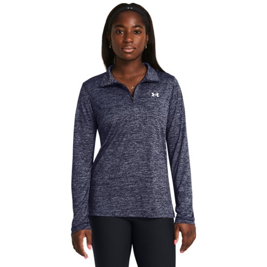 Damski longsleeve treningowy Under Armour Tech 1/2 Zip- Twist - szary ze sklepu Sportstylestory.com w kategorii Bluzki damskie - zdjęcie 183686598
