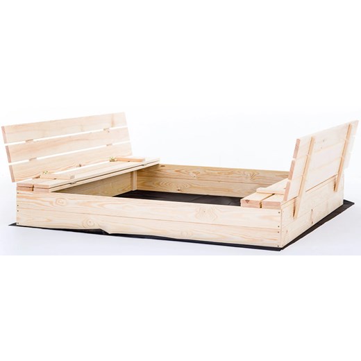 Drewniana zamykana piaskownica z ławeczkami A2-L08 ze sklepu Edinos.pl w kategorii Pozostałe wyposażenie ogrodowe - zdjęcie 183687407