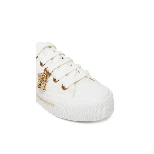 Trampki dziecięce Patrizia Pepe wiązane białe na wiosnę 