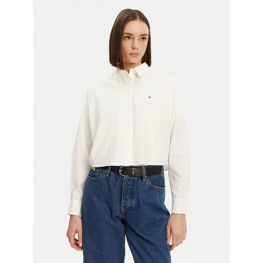 Tommy Jeans Koszula DW0DW19354 Biały Relaxed Fit ze sklepu MODIVO w kategorii Koszule damskie - zdjęcie 183688978