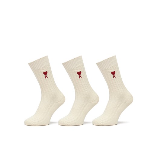 AMI PARIS Skarpety wysokie unisex USC003.379 Écru ze sklepu MODIVO w kategorii Skarpetki damskie - zdjęcie 183689128