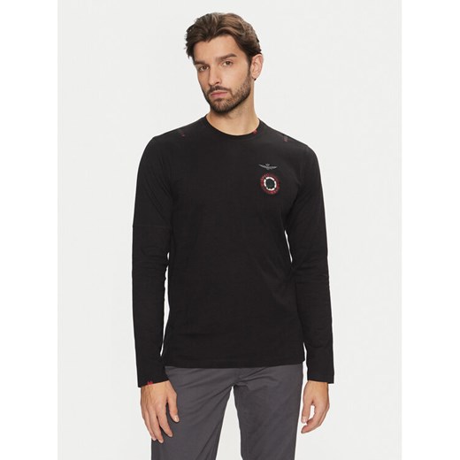 Aeronautica Militare Longsleeve 242TS2314J564 Czarny Regular Fit ze sklepu MODIVO w kategorii T-shirty męskie - zdjęcie 183689138