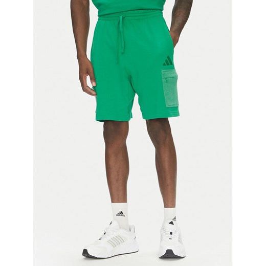 adidas Szorty sportowe ALL SZN French Terry Colorblock JN9485 Zielony Regular XXL MODIVO