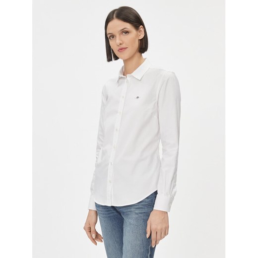 Gant Koszula Slim Stretch Oxford 4300141 Biały Slim Fit ze sklepu MODIVO w kategorii Koszule damskie - zdjęcie 183689189