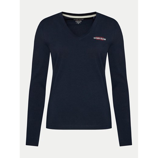 Guess Jeans Bluzka W4YI21 J1314 Granatowy Slim Fit ze sklepu MODIVO w kategorii Bluzki damskie - zdjęcie 183689239