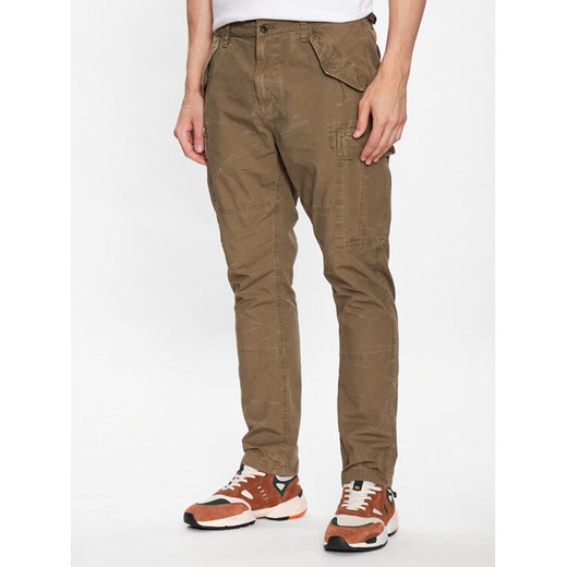 Polo Ralph Lauren Spodnie materiałowe 710877831002 Zielony Slim Fit ze sklepu MODIVO w kategorii Spodnie męskie - zdjęcie 183689268