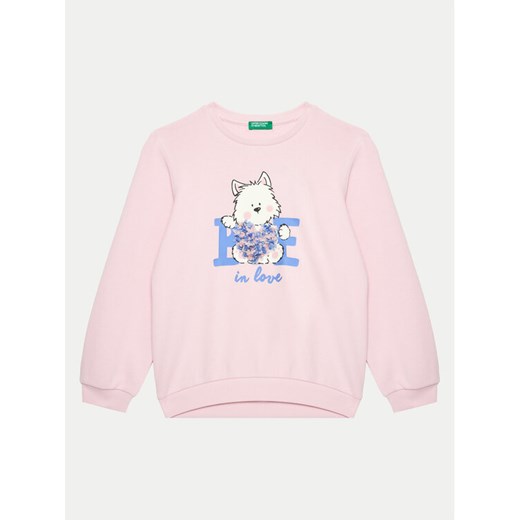 United Colors Of Benetton Bluza 3J68G10FU Różowy Regular Fit ze sklepu MODIVO w kategorii Bluzy dziewczęce - zdjęcie 183689315
