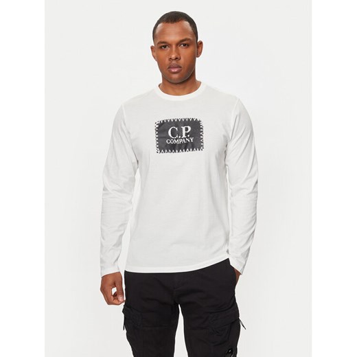 C.P. Company Longsleeve 16CMTS265A005100W Biały Regular Fit ze sklepu MODIVO w kategorii T-shirty męskie - zdjęcie 183689367