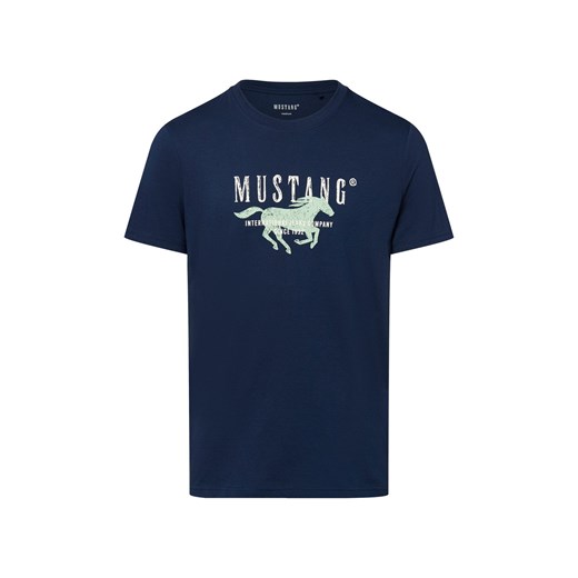 Mustang Koszulka męska - Austin Mężczyźni Bawełna granatowy nadruk ze sklepu vangraaf w kategorii Bluzki damskie - zdjęcie 183691555