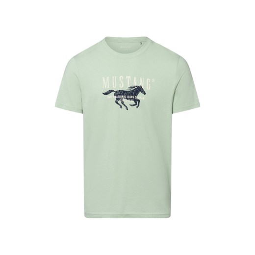 Mustang Koszulka męska - Austin Mężczyźni Bawełna miętowy nadruk ze sklepu vangraaf w kategorii T-shirty męskie - zdjęcie 183691556