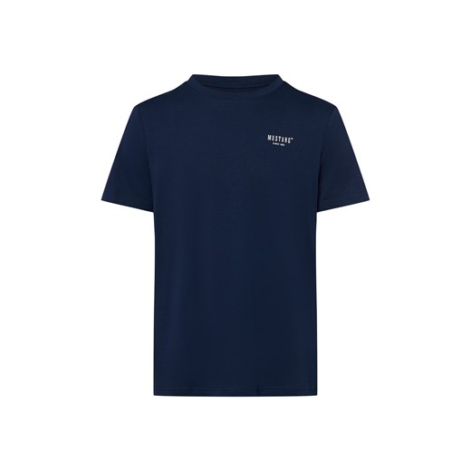 Mustang Koszulka męska - Austin Mężczyźni Bawełna granatowy jednolity ze sklepu vangraaf w kategorii T-shirty męskie - zdjęcie 183691559