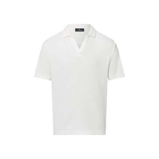 Nils Sundström Męska koszulka polo Mężczyźni Bawełna biały wypukły wzór tkaniny ze sklepu vangraaf w kategorii T-shirty męskie - zdjęcie 183691569