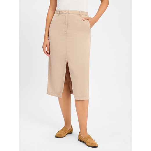 Tommy Hilfiger Damska spódnica midi Kobiety Lyocell melanżowy jednolity ze sklepu vangraaf w kategorii Spódnice - zdjęcie 183691575