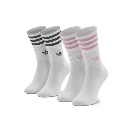 Skarpety wysokie unisex adidas Mid Cut Glt Sck HK0301 Biały ze sklepu eobuwie.pl w kategorii Skarpetki męskie - zdjęcie 183692089