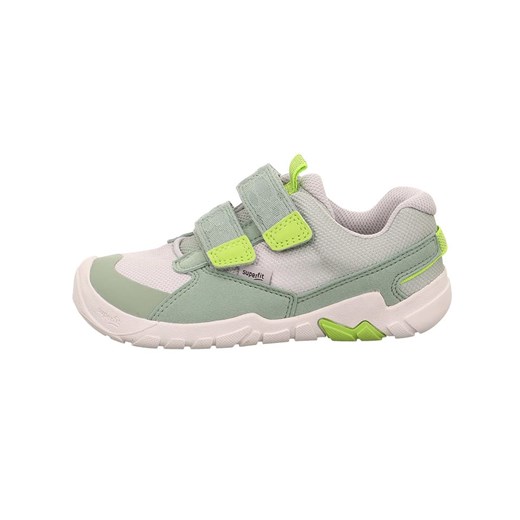 superfit Skórzane sneakersy &quot;Trace&quot; w kolorze zielono-białym do chodzenia na boso ze sklepu Limango Polska w kategorii Buty sportowe dziecięce - zdjęcie 183694125