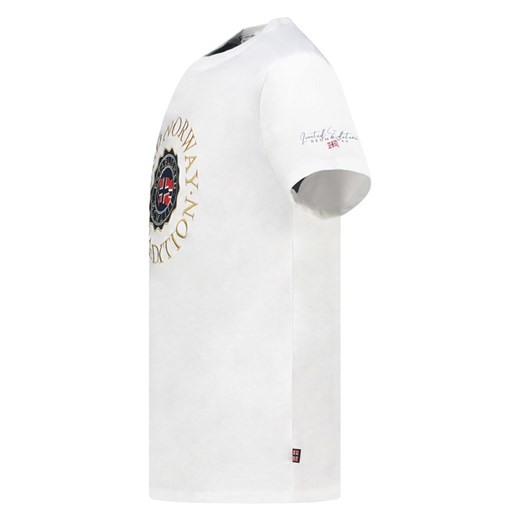 T-shirt męski Geographical Norway z napisem z krótkim rękawem 