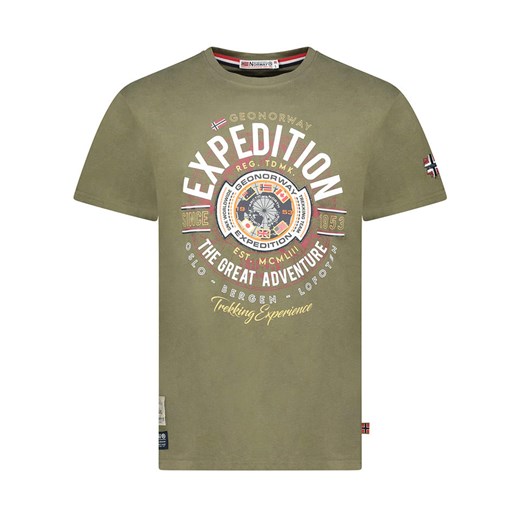 Geographical Norway Koszulka &quot;Jaldemar&quot; w kolorze khaki ze sklepu Limango Polska w kategorii T-shirty męskie - zdjęcie 183694629