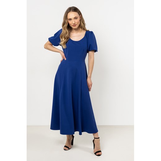 Elegancka sukienka rozkloszowana - niebieska ze sklepu Cudmoda w kategorii Sukienki - zdjęcie 183696328