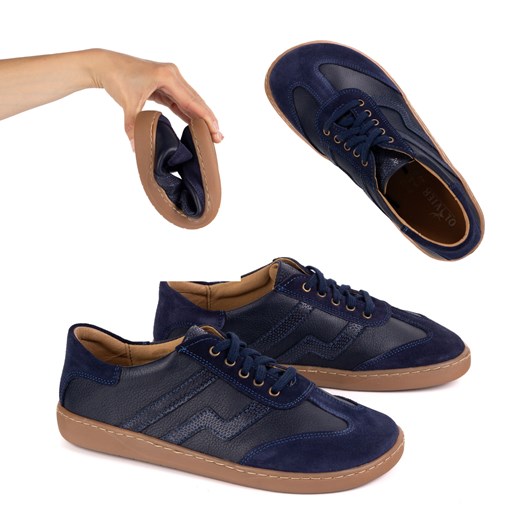 Buty barefoot damskie skórzane Olivier Eliza granatowe ze sklepu butyolivier w kategorii Półbuty damskie - zdjęcie 183696919