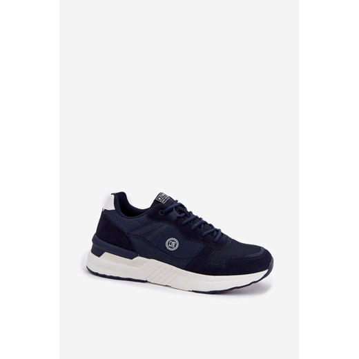 Męskie Sneakersy Buty Sportowe Na Platformie Granatowe Hanirin ze sklepu ZAZOO w kategorii Buty sportowe męskie - zdjęcie 183697665