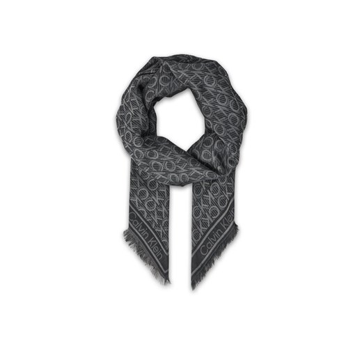 Chusta Calvin Klein Aop Monogram Jacquard LV04F8054G Czarny ze sklepu eobuwie.pl w kategorii Szaliki i chusty damskie - zdjęcie 183699316