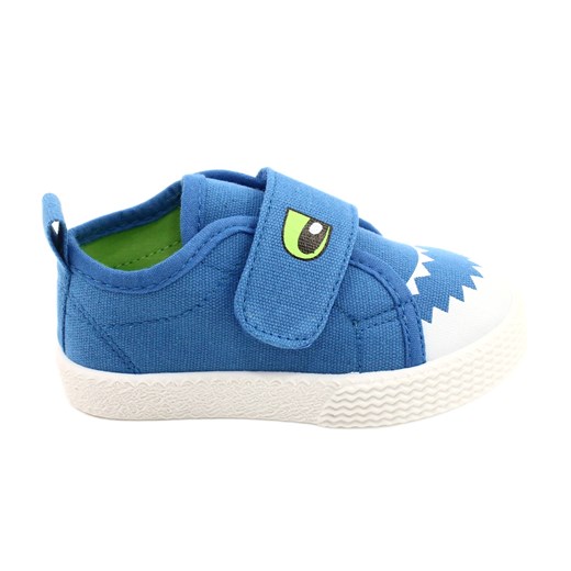 EVento Trampki dziecięce na rzep krokodyl 21DZ26-3923 blue niebieskie niebieskie ze sklepu ButyModne.pl w kategorii Trampki dziecięce - zdjęcie 183699617