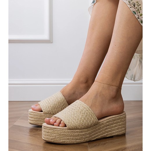 Espadryle damskie bez zapięcia z tkaniny