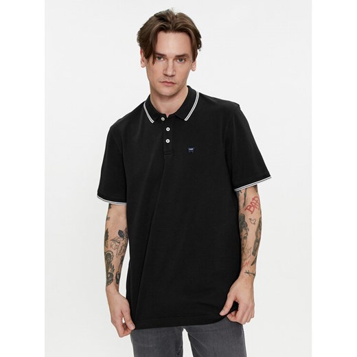 Wrangler Polo 112350404 Czarny Regular Fit ze sklepu MODIVO w kategorii T-shirty męskie - zdjęcie 183701028
