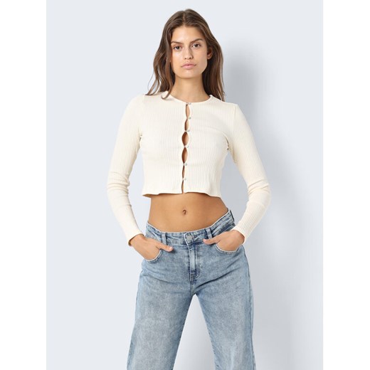 Noisy May Bluzka Cortina 27028966 Biały Slim Fit ze sklepu MODIVO w kategorii Bluzki damskie - zdjęcie 183701035