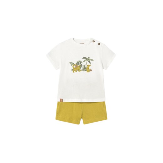 Mayoral Komplet t-shirt i spodenki 1653 Żółty Regular Fit ze sklepu MODIVO w kategorii Komplety niemowlęce - zdjęcie 183701137