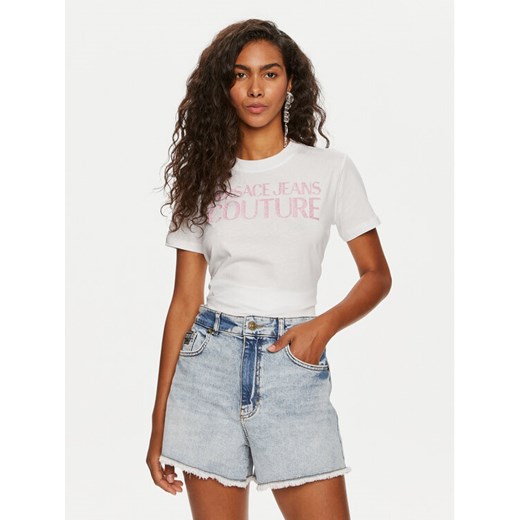 Versace Jeans Couture T-Shirt 76HAHG03 Biały Regular Fit XL MODIVO
