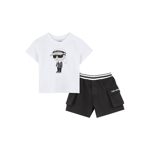 Karl Lagerfeld Kids Komplet t-shirt i spodenki Z30502 S Czarny Regular Fit ze sklepu MODIVO w kategorii Komplety dziewczęce - zdjęcie 183701156