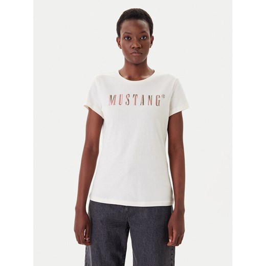 Mustang T-Shirt Loa 1016146 Écru Slim Fit ze sklepu MODIVO w kategorii Bluzki damskie - zdjęcie 183701216