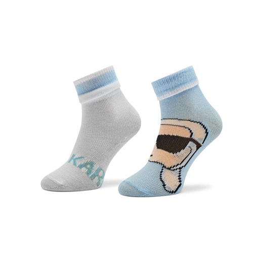 Karl Lagerfeld Kids Zestaw 2 par wysokich skarpet dziecięcych Z90047 Niebieski ze sklepu MODIVO w kategorii Skarpetki dziecięce - zdjęcie 183701225