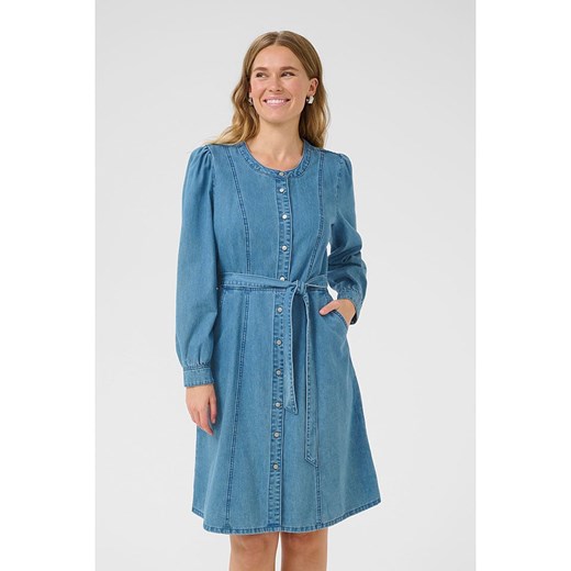 Sukienka Cream mini niebieska koszulowa bawełniana 