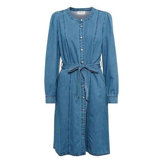 Sukienka Cream mini z długim rękawem bawełniana 