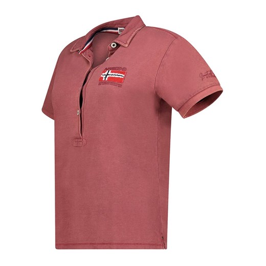 Bluzka damska Geographical Norway bawełniana letnia z kołnierzykiem 