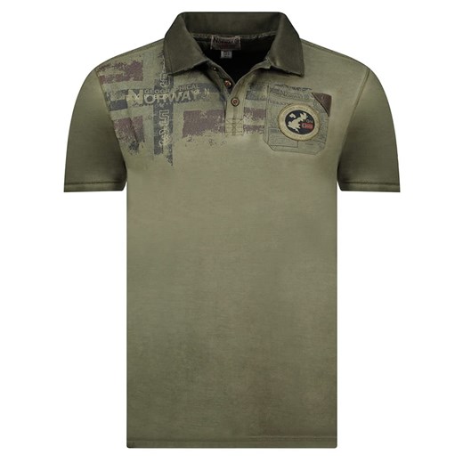 T-shirt męski Geographical Norway zielony z krótkimi rękawami 