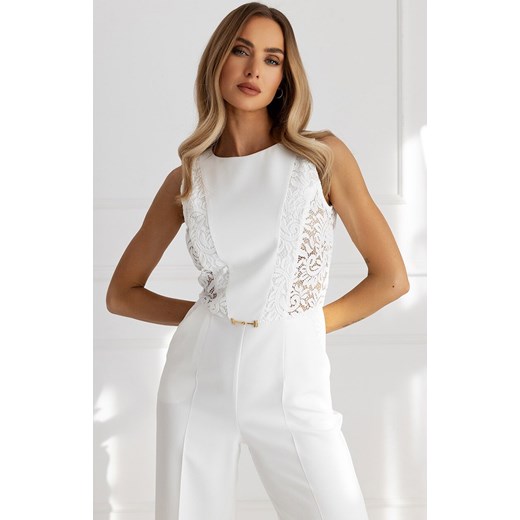 Moe kombinezon damski z koronkowymi wstawkami ecru M866, Kolor ecru, Rozmiar L, MOE ze sklepu Intymna w kategorii Kombinezony damskie - zdjęcie 183704549