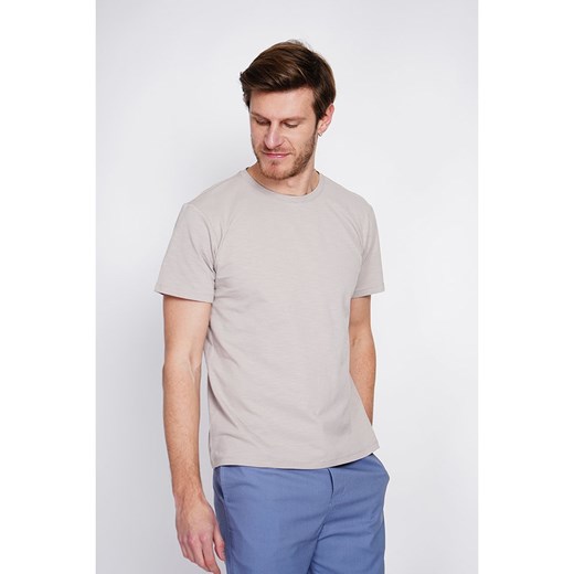 T-shirt męski Secret Du Lin z krótkim rękawem beżowy 