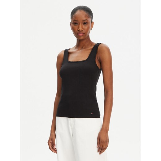Tommy Hilfiger Top WW0WW45444 Czarny Slim Fit ze sklepu MODIVO w kategorii Bluzki damskie - zdjęcie 183706229